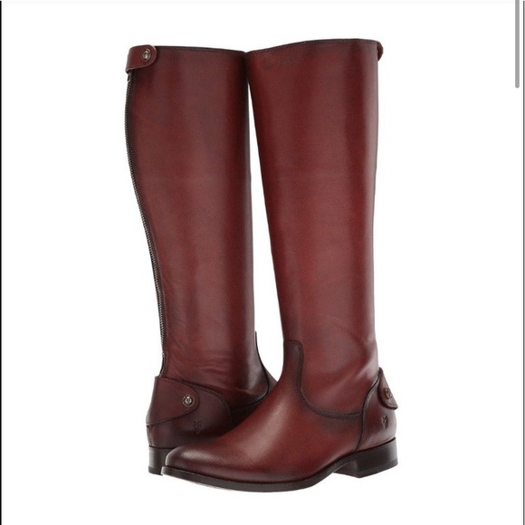 Frye Melissa Button Back zip Cognac boots  size 8 - Picture 2 of 6